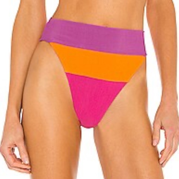 NWT Beach Riot Alexis Bikini Bottoms in Sunset Colorblock Size S - Picture 2 of 5